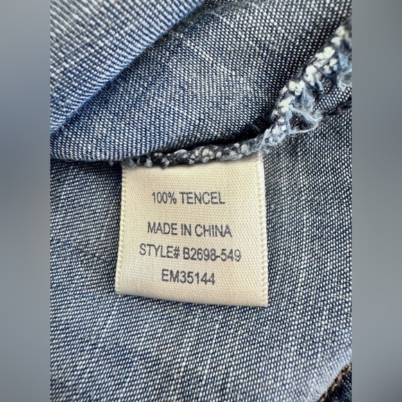 ANTHROPOLOGIE CLOTH & STONE Chambray Western Denim Shirt - XS - Picture 4 of 5